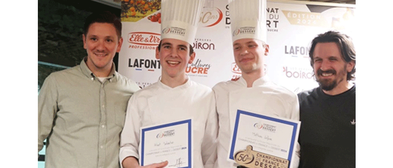 Matthias Lafere, élève en Mention Complémentaire Cuisinier Desserts de Restaurant, a décroché la 1ère place de la Finale régionale du Championnat de France dessert à l'assiette,