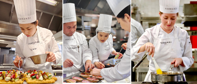 Les étudiants internationaux du programme professionnel intensif en cuisine française aux manettes sur restaurant d'application de FERRANDI Paris